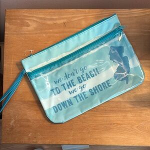 Blue Beach-Themed Pouch